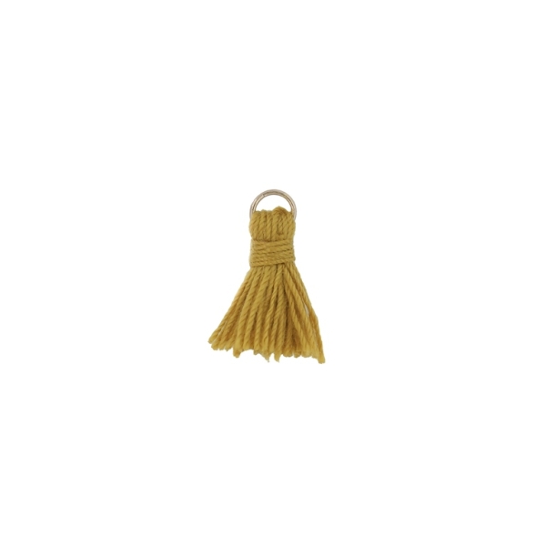 TEXTILE BEADS - TASSEL COTTON - 1.5cm TOBACCO (LIGHT) 245 - PACKAGE 100pcs.