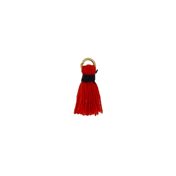 TEXTILE BEADS - TASSEL COTTON - 1.5cm RED (LIGHT) 265 - PACKAGE 100pcs.