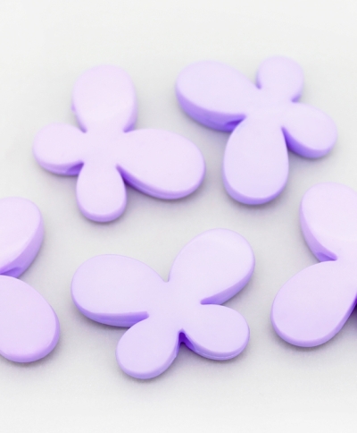 OPAQUE PLASTIC BEADS - BUTTERFLY 01 - SMOOTH - 21x29x6mm PURPLE (LIGHT) С36 - 50g Hole-3.0mm (26pcs.)