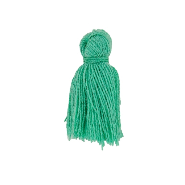 TEXTILE BEADS - TASSEL COTTON - 2.0cm GREEN (LIGHT) 200 - PACKAGE 100pcs.