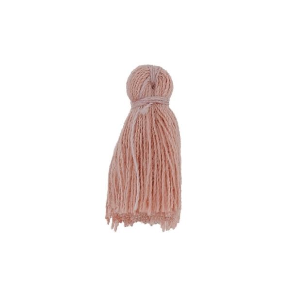 TEXTILE BEADS - TASSEL COTTON - 2.0cm PEACH 208 - PACKAGE 100pcs.