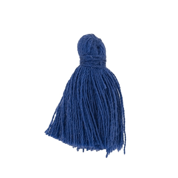 TEXTILE BEADS - TASSEL COTTON - 2.0cm BLUE (DARK) 204 - PACKAGE 100pcs.