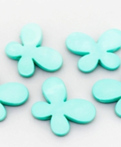 OPAQUE PLASTIC BEADS - BUTTERFLY 01 - SMOOTH - 21x29x6mm TURQUOISE GREEN С25 - PACKAGE 500g Hole-3.0mm (250pcs.)