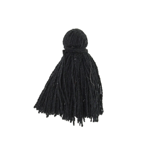 TEXTILE BEADS - TASSEL COTTON - 2.0cm BLACK 231 - PACKAGE 100pcs.