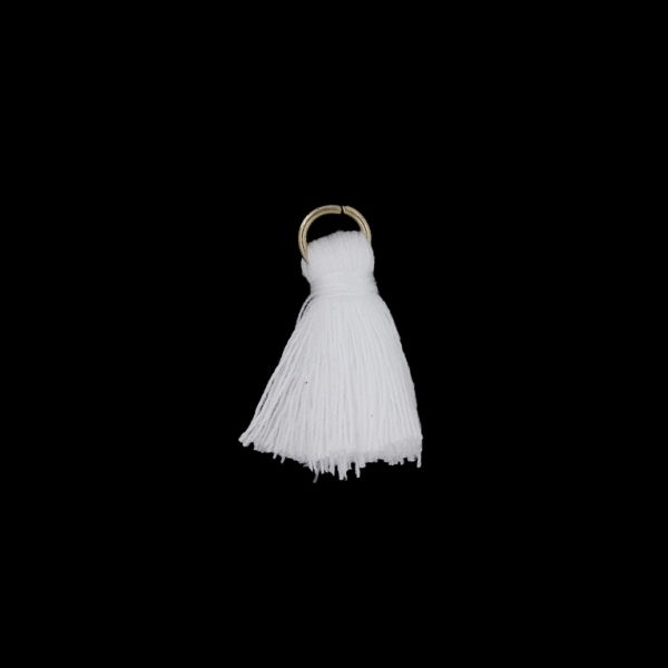 TEXTILE BEADS - TASSEL COTTON - 2.5cm WHITE 236 - PACKAGE 100pcs.