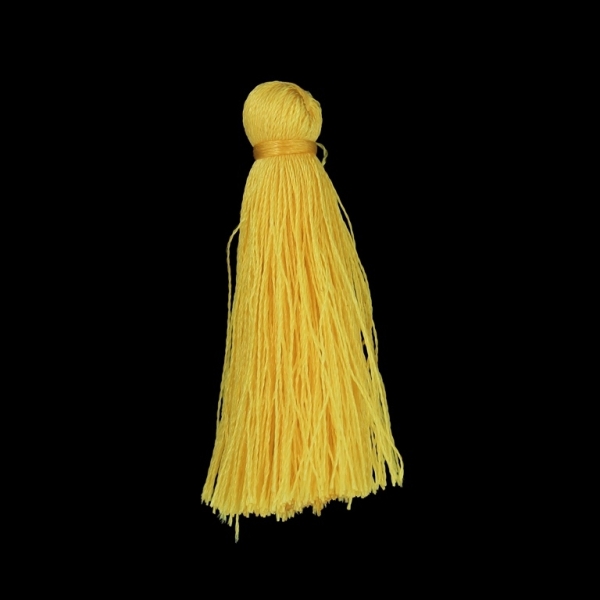 TEXTILE BEADS - TASSEL POLYESTER - 4.0cm YELLOW (DARK) 254 - PACKAGE 100pcs.