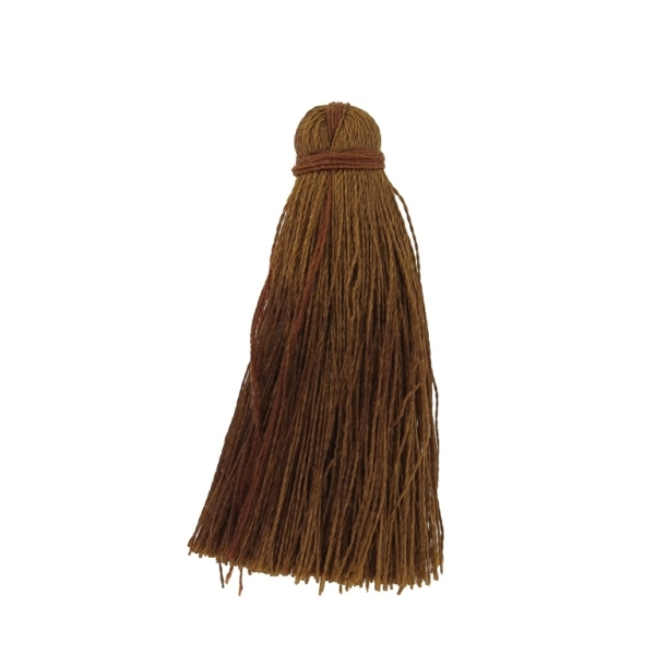 TEXTILE BEADS - TASSEL POLYESTER - 4.0cm BROWN (LIGHT) 298 - 10pcs.