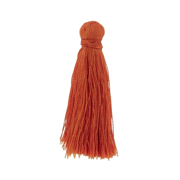 TEXTILE BEADS - TASSEL POLYESTER - 4.0cm ORANGE (DARK) 259 - PACKAGE 100pcs.