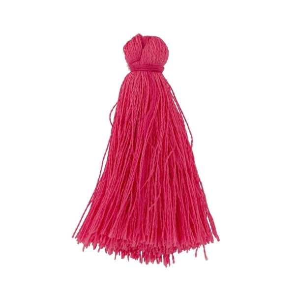 TEXTILE BEADS - TASSEL POLYESTER - 4.0cm PINK ELECTRICAL (DARK) 276 - PACKAGE 100pcs.