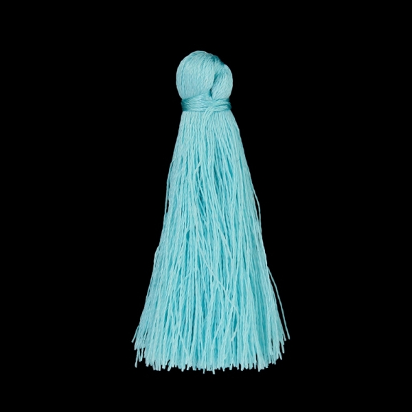 TEXTILE BEADS - TASSEL POLYESTER - 4.0cm BLUE (LIGHT) 287 - PACKAGE 100pcs.