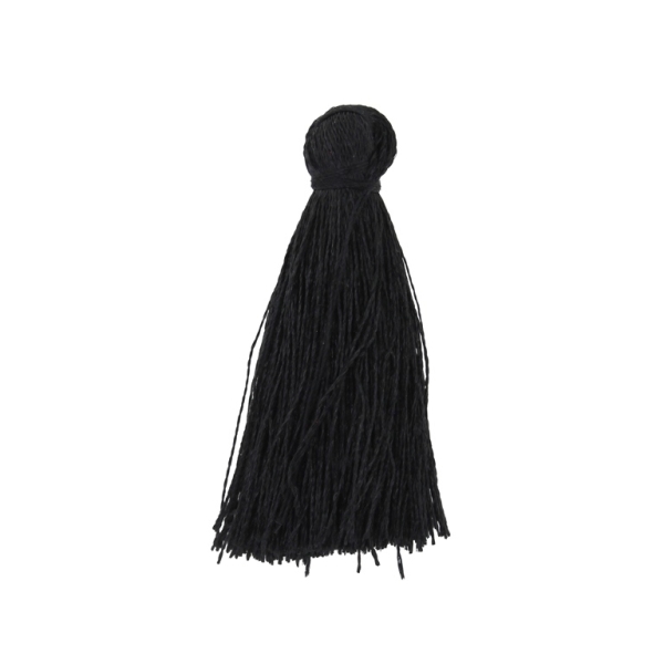 TEXTILE BEADS - TASSEL POLYESTER - 4.0cm BLACK 311 - PACKAGE 100pcs.