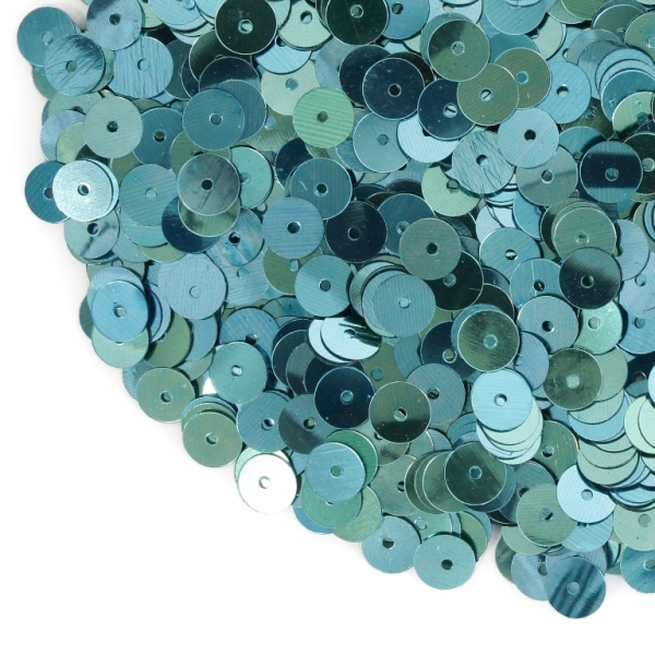 SEQUINS - CIRCLE 01 FLAT - METALLIC - 7mm TURQUOISE 020 - 20g Hole-1.0mm