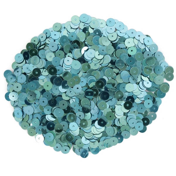 SEQUINS - CIRCLE 01 FLAT - METALLIC - 7mm TURQUOISE 020 - PACKAGE 250g Hole-1.0mm