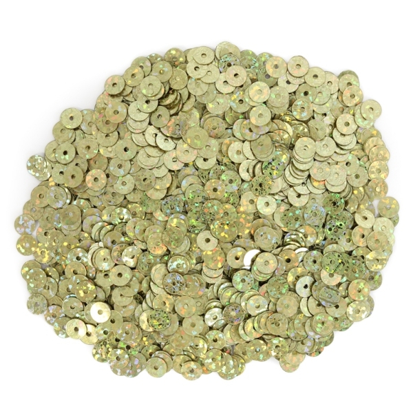 SEQUINS - CIRCLE 01 FLAT - HOLOGRAPHIC - 7mm  TOBACCO (LIGHT) 175 - PACKAGE 250g Hole-1.0mm