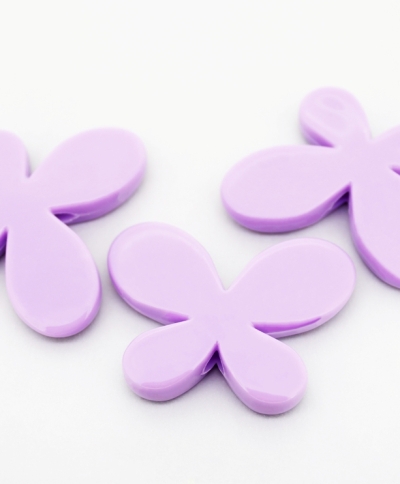 OPAQUE PLASTIC BEADS - BUTTERFLY 01 SMOOTH - 33x46x8mm PURPLE (LIGHT) 03 ВА53 - PACKAGE 500g Hole-3.5mm (69pcs.)