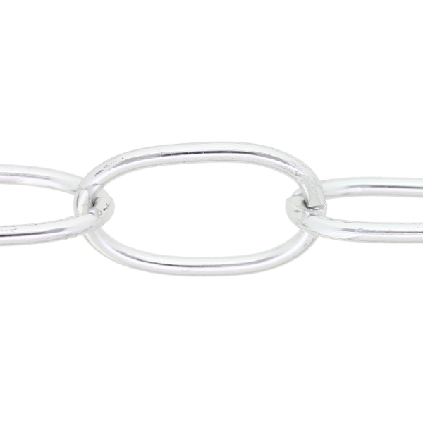 METAL CHAIN - ALUMINUM - CABLE - 2.5x18x28mm SILVER - 1meter