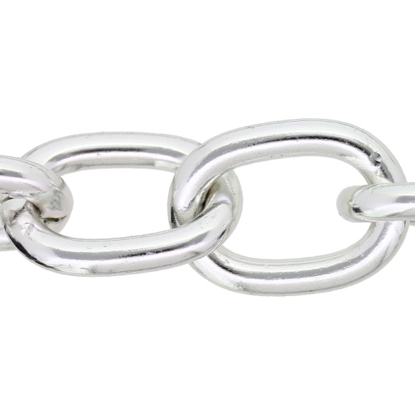 METAL CHAIN - ALUMINUM - CABLE - 4.5x21x28mm SILVER - 1meter