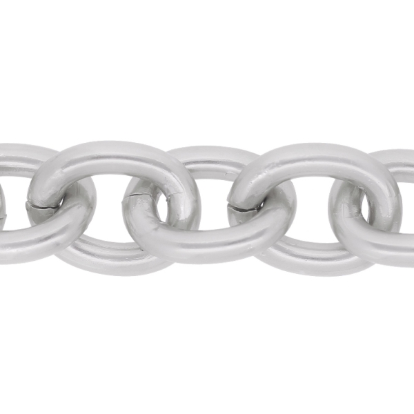 METAL CHAIN - ALUMINUM - CABLE - 5x19x23mm SILVER - 1meter