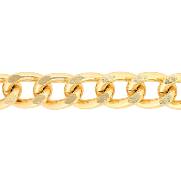 METAL CHAIN - ALUMINUM - CURB FLAT - 3x11x15mm GOLD (DARK) - 1meter