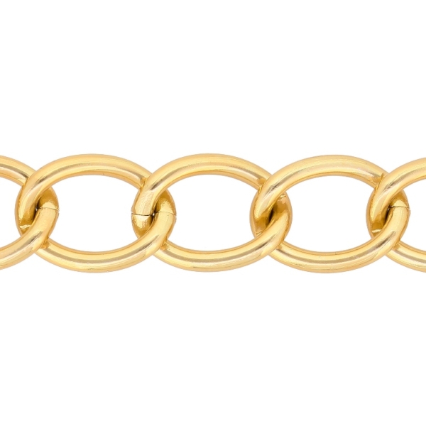 METAL CHAIN - ALUMINUM - CURB - 3x15x21mm GOLD (DARK) - 1meter