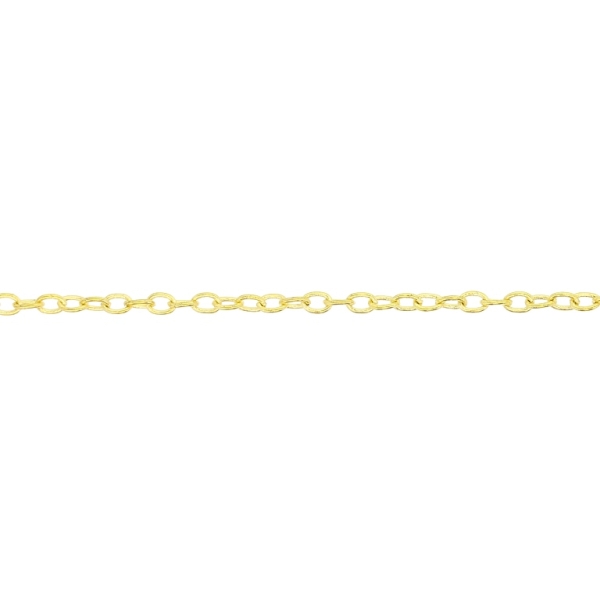 METAL CHAIN - SOLDERED - CABLE OVAL - 0.5x2.5x2mm GOLD - NICKEL FREE - 2meters