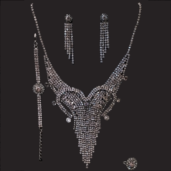 JEWELRY - SET - MARQUISITE - S47 - OXIDIZED - 1 set