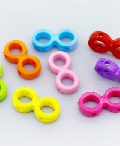 OPAQUE PLASTIC BEADS - INFINITY - 9.5x20mm MIX - PACKAGE 500g Hole-2.0mm (1200pcs.)