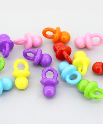 OPAQUE PLASTIC BEADS - PACIFIER - 20x12mm MIX - PACKAGE 500g Hole-5.0mm (500pcs.)