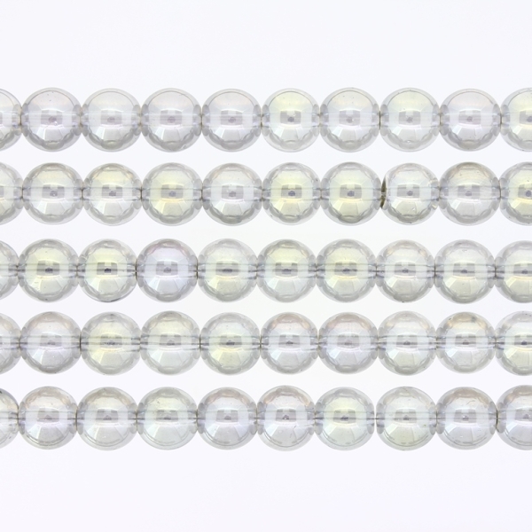 GLASS BEADS ON A STRING UV - BALL - TRANSPARENT - 8mm - GRAY (LIGHT) AND YELLOW (GLOSS) - PACKAGE (5х100 pcs.) Hole-1.3mm