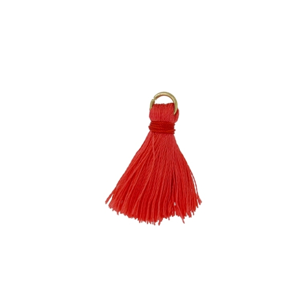 TEXTILE BEADS - TASSEL POLYESTER - 2.5cm RED (LIGHT) 384 - PACKAGE 100pcs.