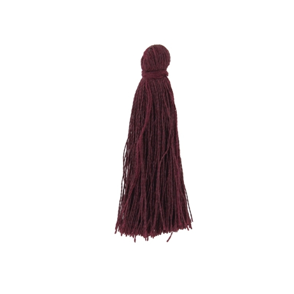 TEXTILE BEADS - TASSEL POLYESTER - 3.8cm BORDEAUX (DARK) 374 - 10pcs.