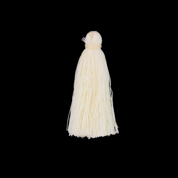 TEXTILE BEADS - TASSEL POLYESTER - 3.8cm ECRU (LIGHT) 367 - 10pcs.