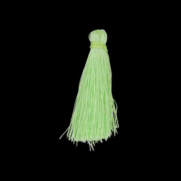 TEXTILE BEADS - TASSEL POLYESTER - 3.8cm GREEN (LIGHT) 368 - PACKAGE 100pcs.