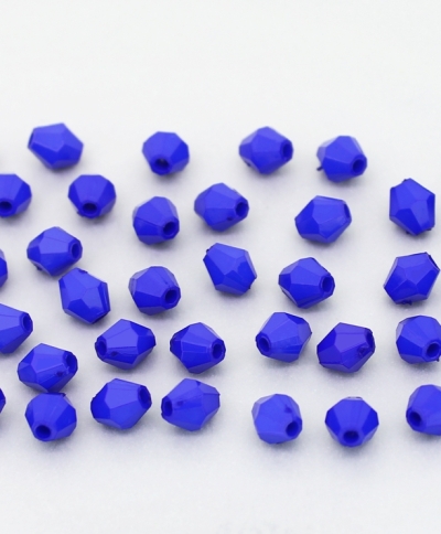 OPAQUE PLASTIC BEADS - BICONES 01 - 6x5mm BLUE С33 - PACKAGE 500g Hole-1.5mm (5700pcs.)