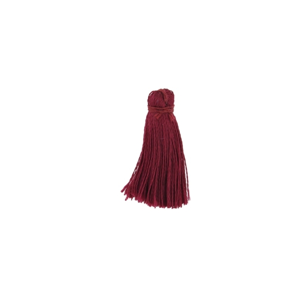 TEXTILE BEADS - TASSEL POLYESTER - 2.6cm BORDEAUX 338 - PACKAGE 100pcs.