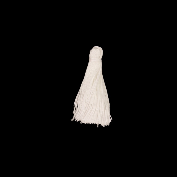 TEXTILE BEADS - TASSEL POLYESTER - 2.6cm WHITE 363 - 10pcs.