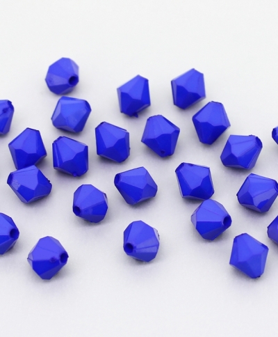 OPAQUE PLASTIC BEADS - BICONES 01 - 8x7.5mm BLUE С33 - PACKAGE 500g Hole-1.8mm (2700pcs.)