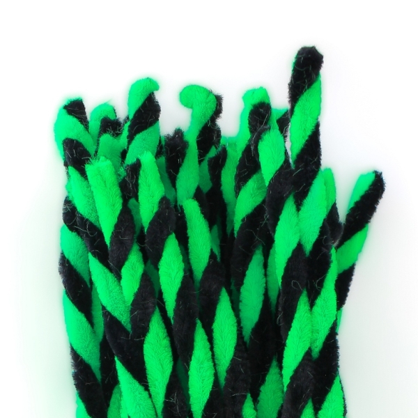 MATERIALS FOR CRAFT AND DECORATION - CHENILLE STEMS - 30cm BLACK AND GREEN - PACKAGE 50pcs.