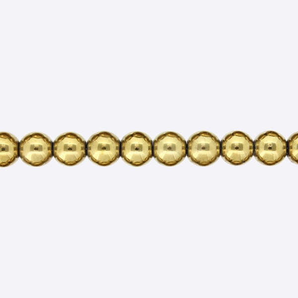 GLASS BEADS ON A STRING UV - BALL - METALLIC - 8mm - GOLD (DARK) - STRING (100 pcs.) Hole-1.3mm