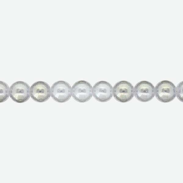 GLASS BEADS ON A STRING UV - BALL - SOLID - 8mm - GRAY (LIGHT) AND YELLOW (GLOSS) - STRING (100 pcs.) Hole-1.3mm