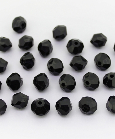 OPAQUE PLASTIC BEADS - BICONES 02 - 8x10mm BLACK ВА01 - PACKAGE 500g Hole-2.0mm (1200pcs.)