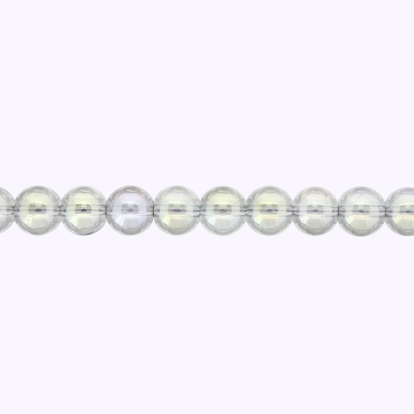 GLASS BEADS ON A STRING UV - BALL - TRANSPARENT - 8mm - GRAY (LIGHT) AND YELLOW (GLOSS) - STRING (100 pcs.) Hole-1.3mm