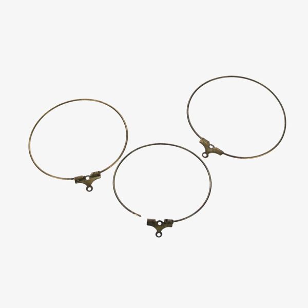METAL ELEMENTS - CHANDELIER EARRINGS - BEADING HOOP FINDINGS - BRASS - 35mm ANTIQUE BRONZE - PACKAGE 100pcs.
