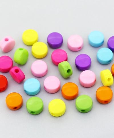 OPAQUE PLASTIC BEADS - DISK - 8x4.5mm MIX - PACKAGE 500g Hole-2.0mm (2300pcs.)