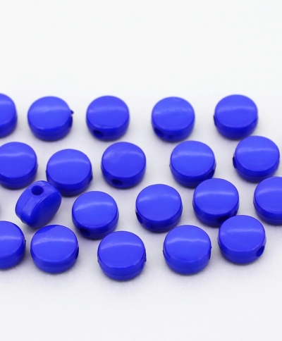 OPAQUE PLASTIC BEADS - DISK - 8x4.5mm BLUE С33 - PACKAGE 500g Hole-2.0mm (2300pcs.)