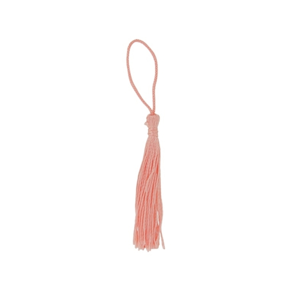 TEXTILE BEADS - TASSEL POLYESTER - 6cm CORAL (LIGHT) 09 - 20pcs.