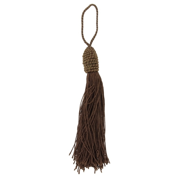 TEXTILE BEADS - TASSEL POLYESTER 03 - 10cm BROWN 21 - 10pcs.