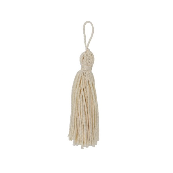 TEXTILE BEADS - TASSEL POLYESTER GSM - 6cm ECRU 32 - 10pcs.