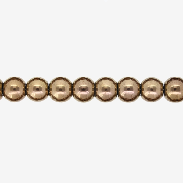 GLASS BEADS ON A STRING UV - BALL - METALLIC - 10mm - BROWN - STRING (80 pcs.) Hole-1.3mm