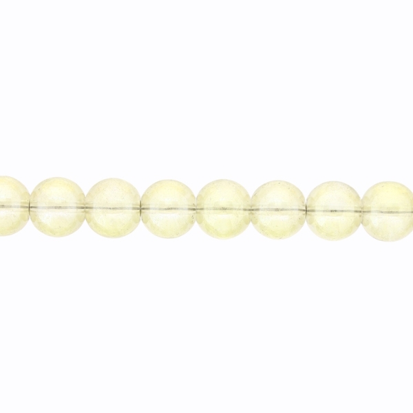 GLASS BEADS ON A STRING UV - BALL - TRANSPARENT - 10mm - ECRU (DARK) (GLOSS) - STRING (80 pcs.) Hole-1.3mm